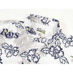 Reyn Spooner Polo Shirt Mens Medium Tampa Bay Rays Hawaiian MLB Baseball Golf
